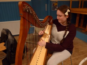 Nadia plays clarsach at Sunday session